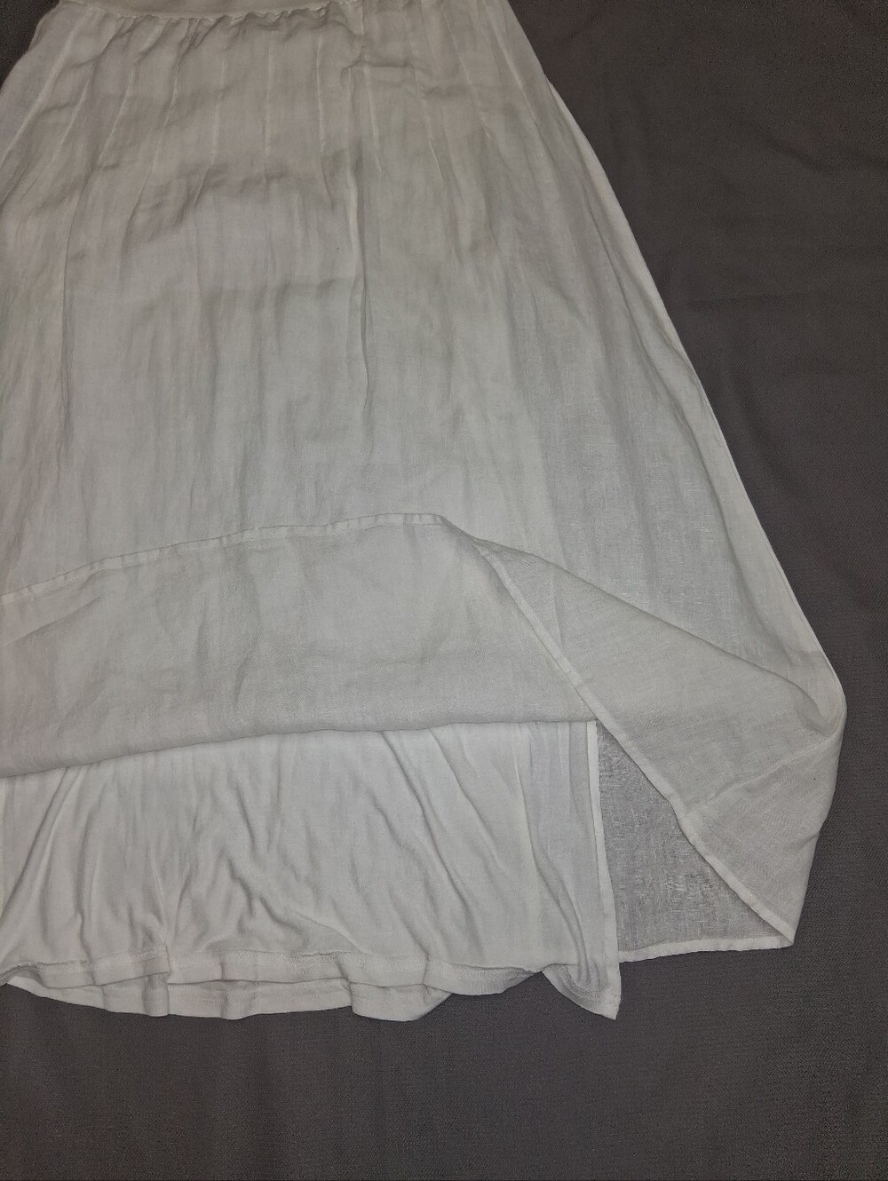 J. Jill New Women White Linen Maxi Skirt with Gathered Waist Size S - Picture 4 of 16